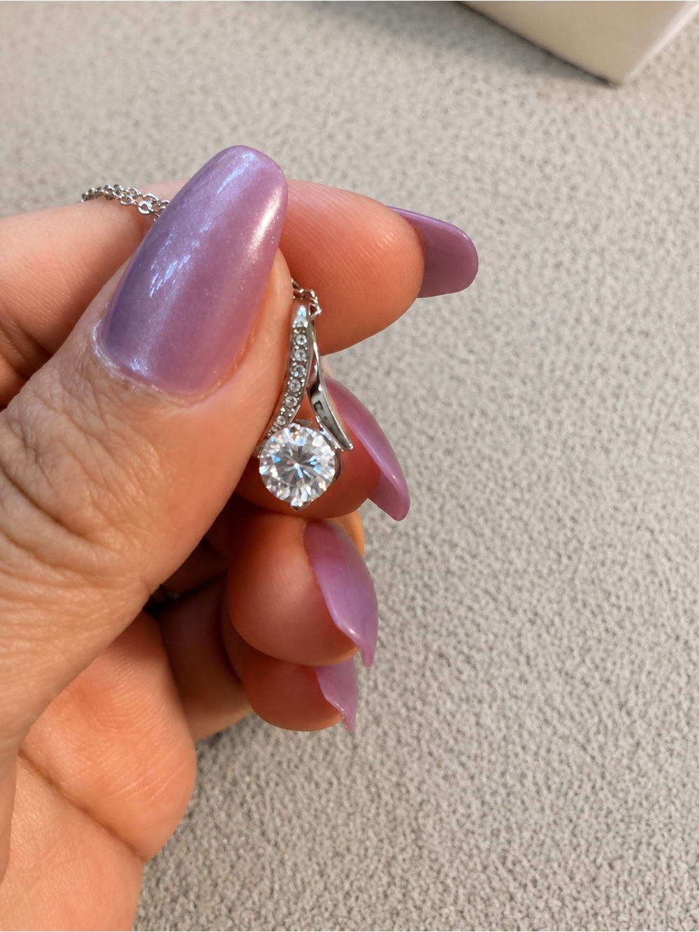 1.0 CT D Color Moissanite Pendant Necklace s925 | Adjustable 16-18”chain